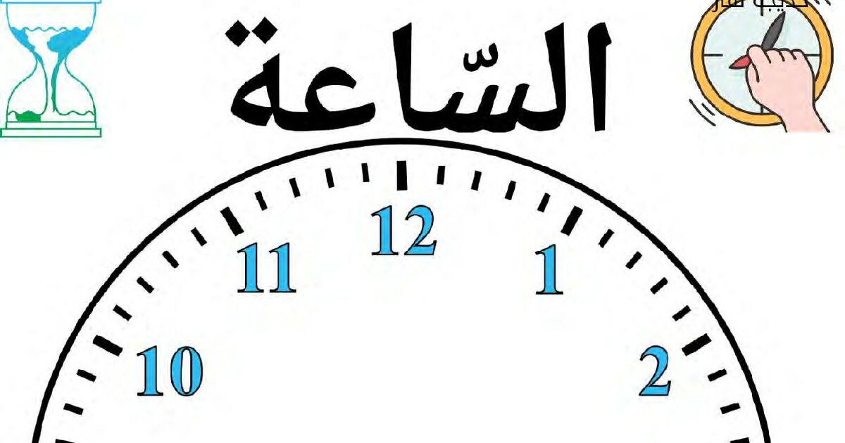 أوراق عمل حول كيفية قراءة الساعة 1 ابتدائي