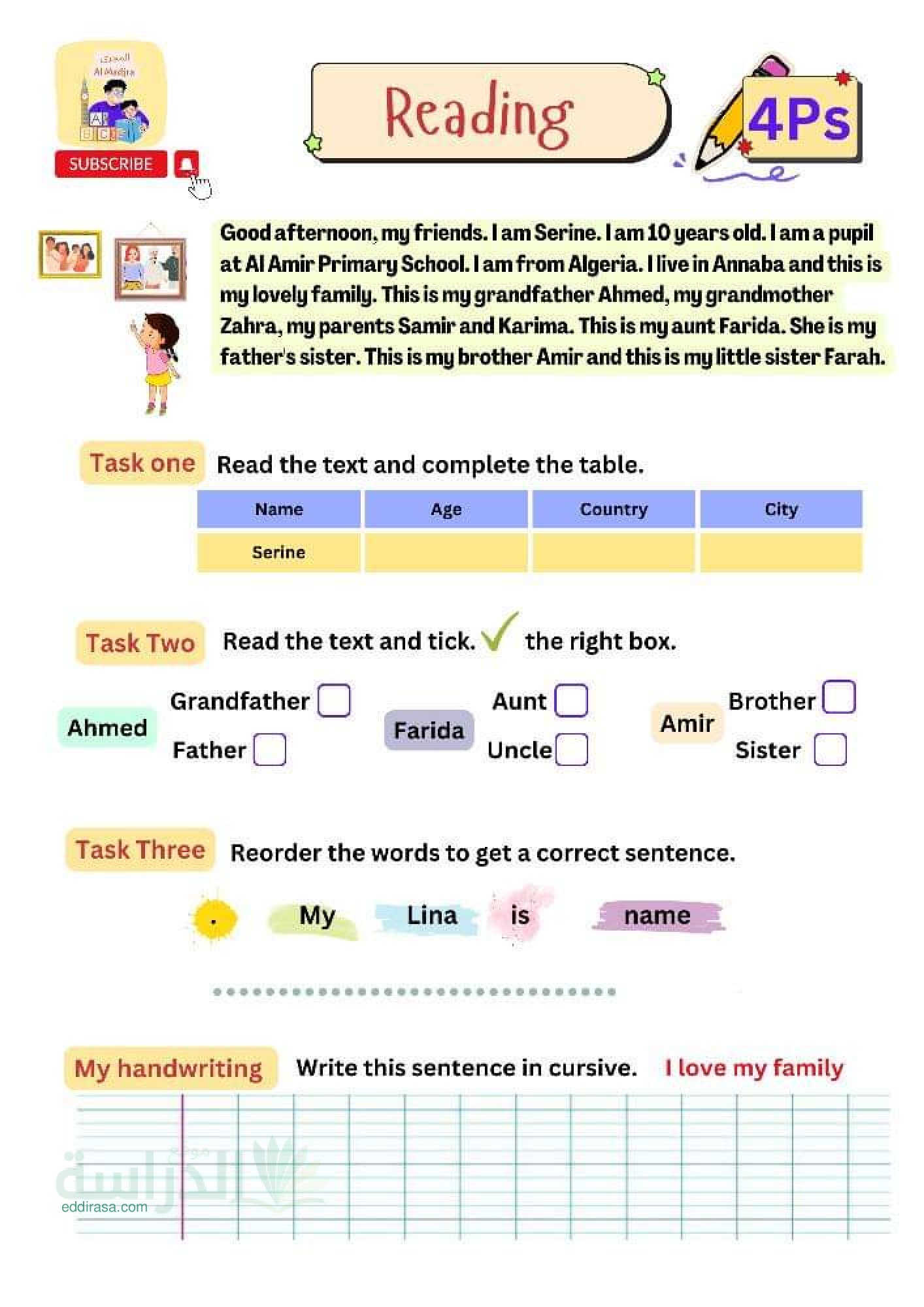 تقويمات حول الوحدة 2 في الانجليزية سنة 4 ابتدائي