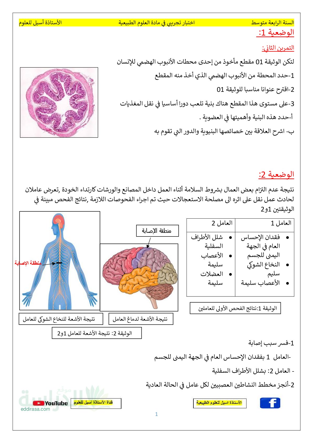 اختبار في العلوم الطبيعية الفصل الثالث السنة الرابعة متوسط رقم 90