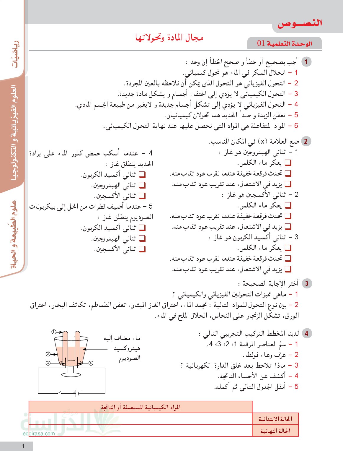 تمارين رائعة ومتنوعة النموذجي لجميع دروس الفيزياء سنة 2 متوسط مع التصحيح