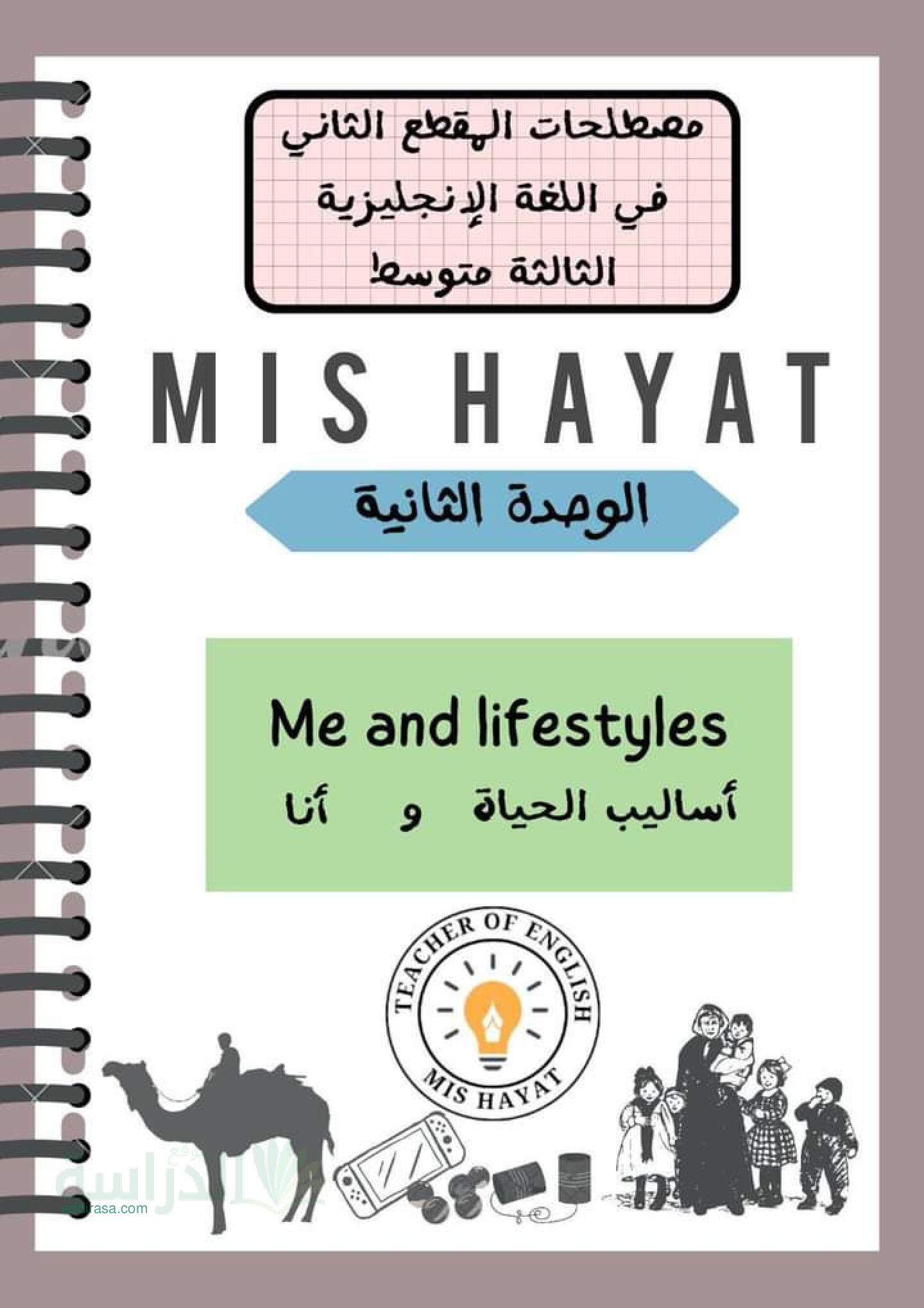 مصطلحات المقطع الثاني في اللغة الانجليزية سنة 3 متوسط