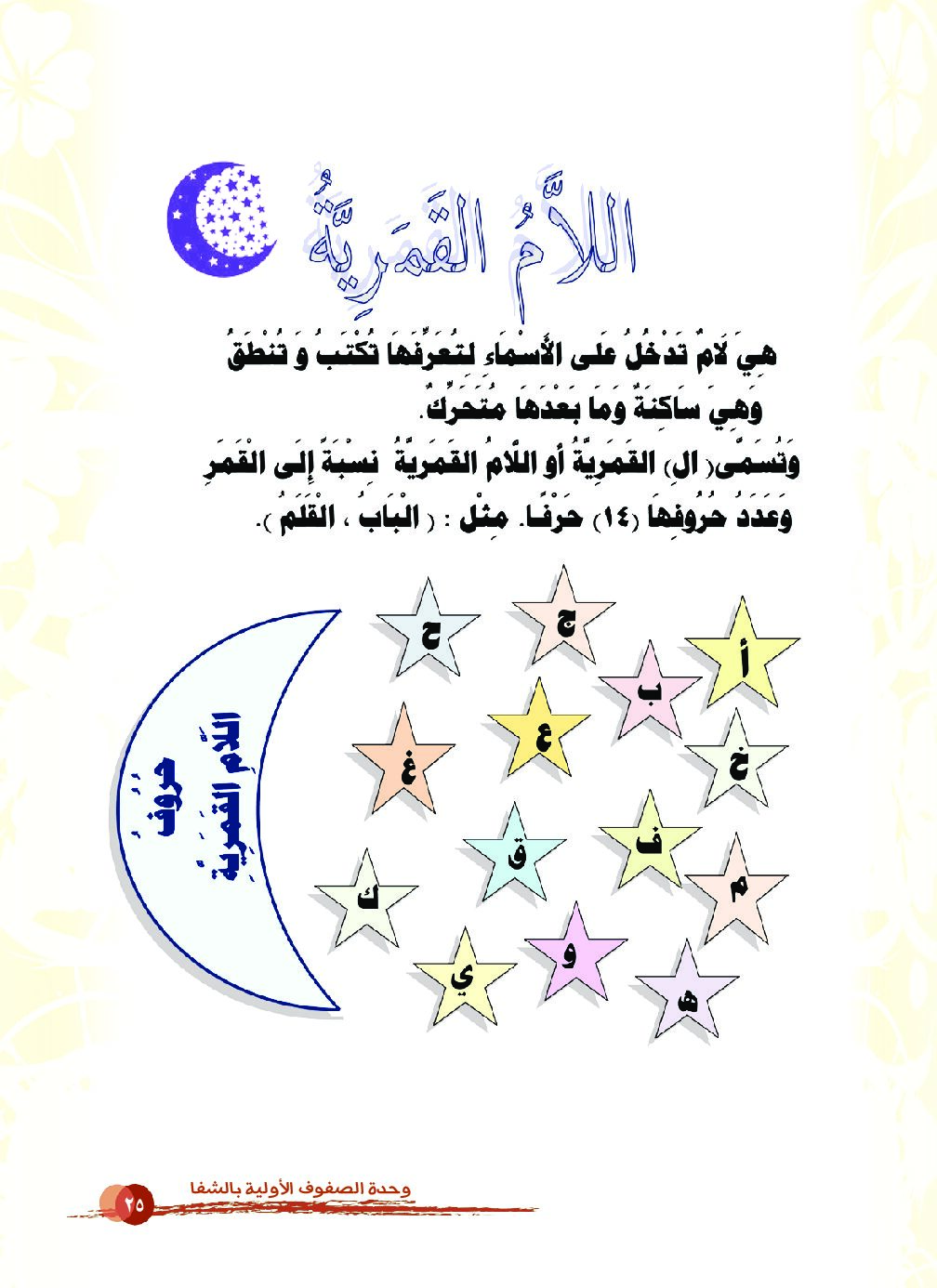 اللام القمرية - لغة عربية 1 ابتدائي