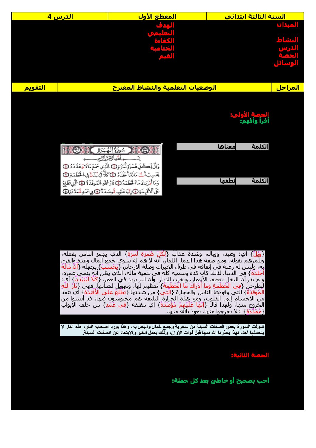مذكرات الأسبوع 10 - الأسبوع 2 للمقطع 3 جميع المواد - السنة الثالثة ابتدائي