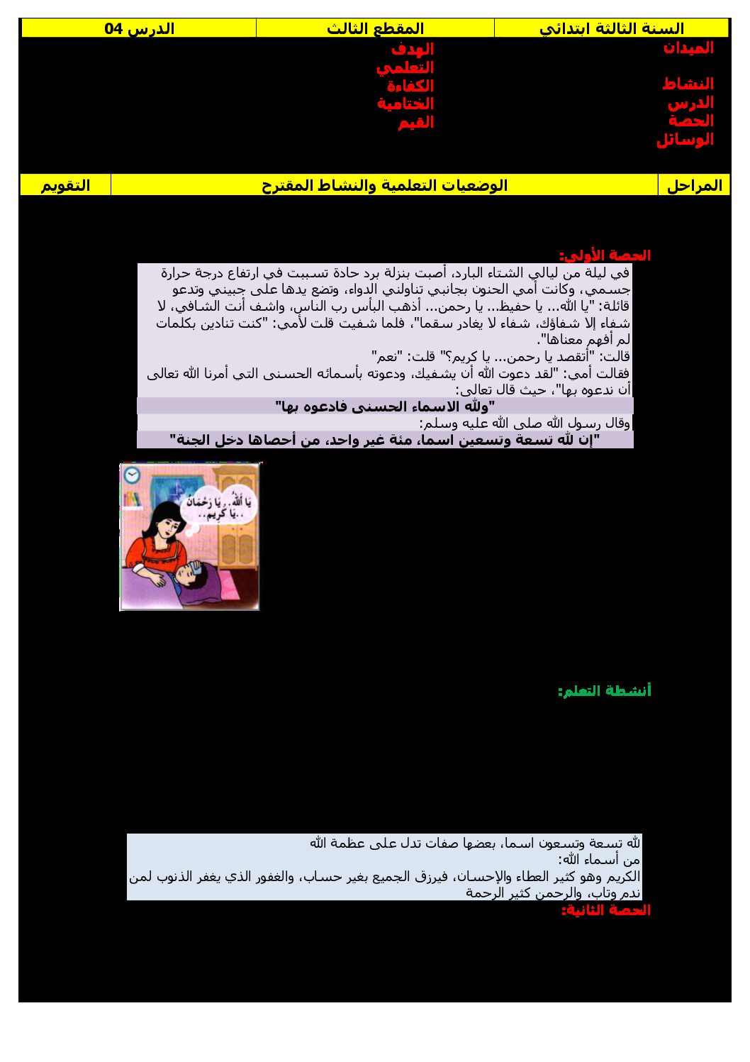 مذكرات الأسبوع 27 - الأسبوع 3 للمقطع 7 جميع المواد - السنة الثالثة ابتدائي