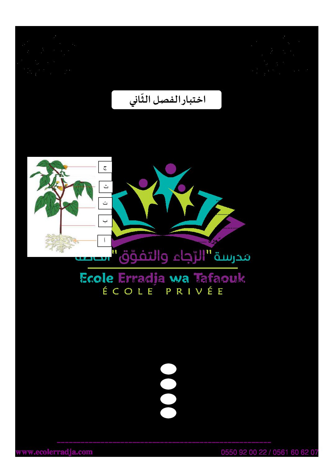 إختبار الفصل الثاني في التربية العلمية السنة الثالثة ابتدائي رقم 29 مع التصحيح