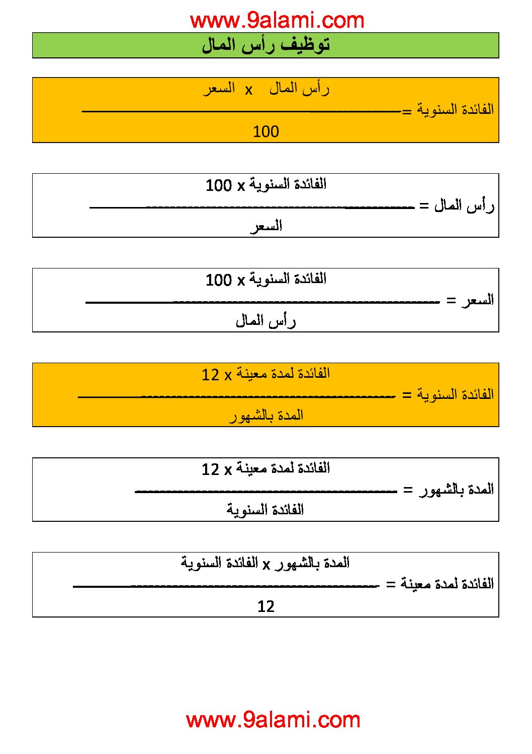 قواعد الرياضيات للسنة الرابعة ابتدائي