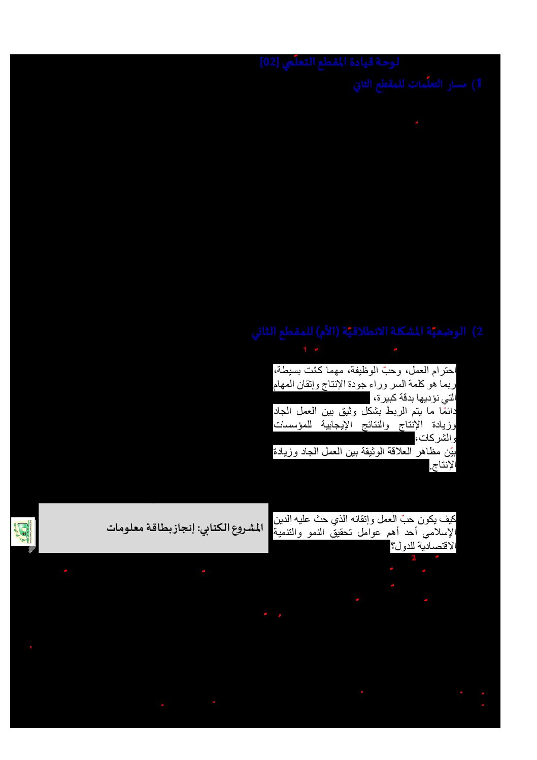 مخططات المقطع 2 الحياة الاجتماعية والخدمات الوحدة 1 - مذكرات لغة عربية خامسة إبتدائي