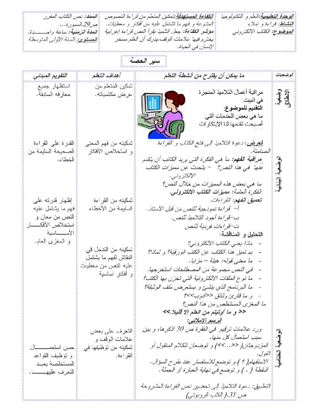 تحضير جميع نصوص اللغة العربية سنة أولى متوسط الجيل الثاني