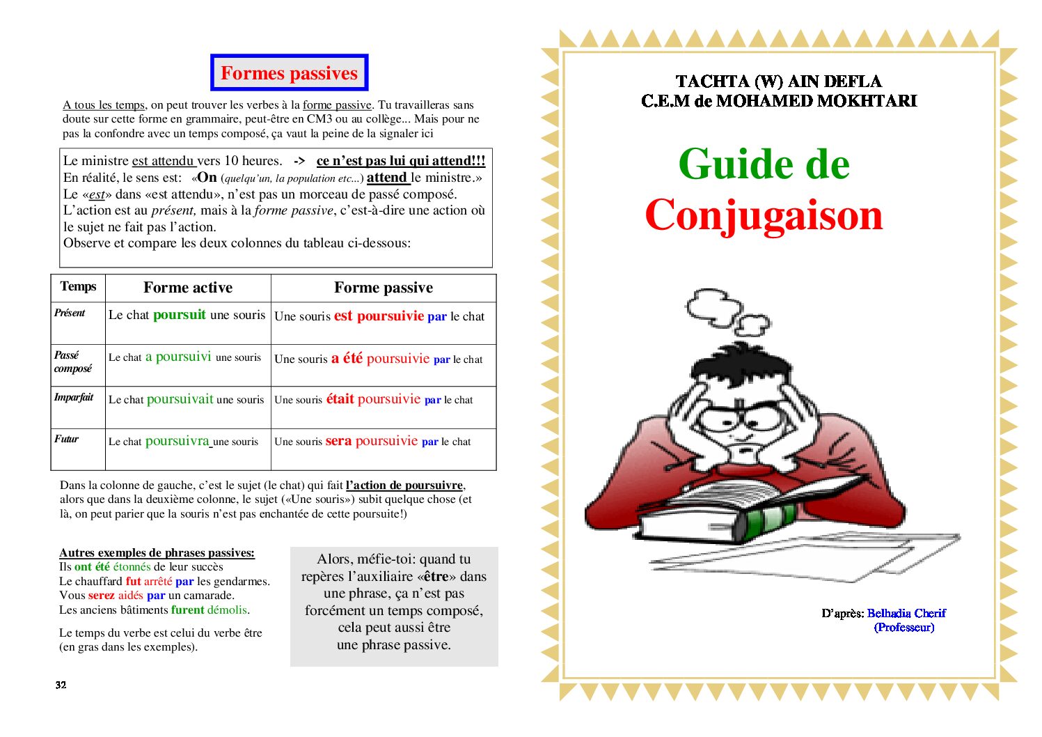 دروس Conjugaison اللغة الفرنسية سنة أولى متوسط