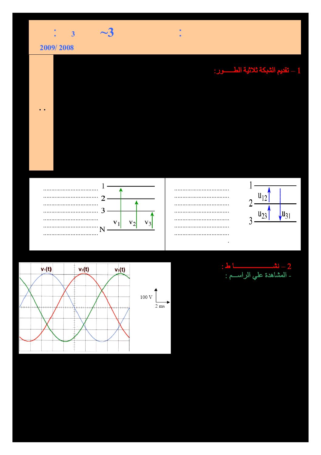 دروس و تمارين حول موضوع التيار المتناوب سنة 3 ثانوي