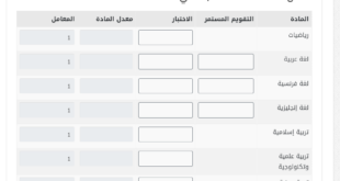 حساب معدل السنة 5 ابتدائي