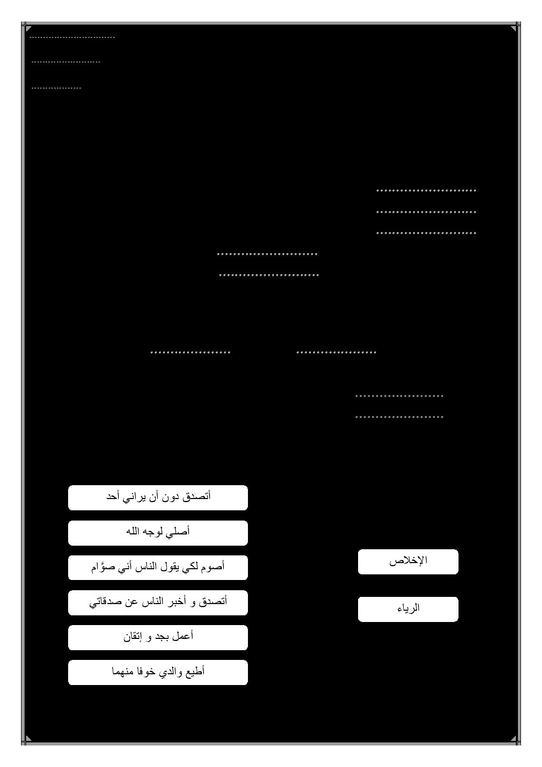 إختبار الفصل الأول في التربية الإسلامية السنة الرابعة ابتدائي رقم 57