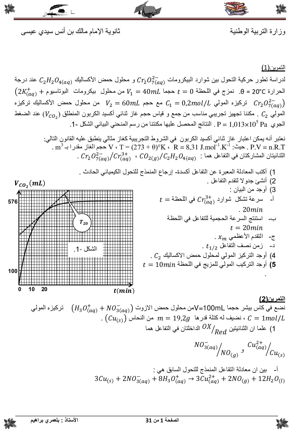 سلسلة تمارين ضخمة مع حلولها المفصلة في الفيزياء لتحضير البكالوريا