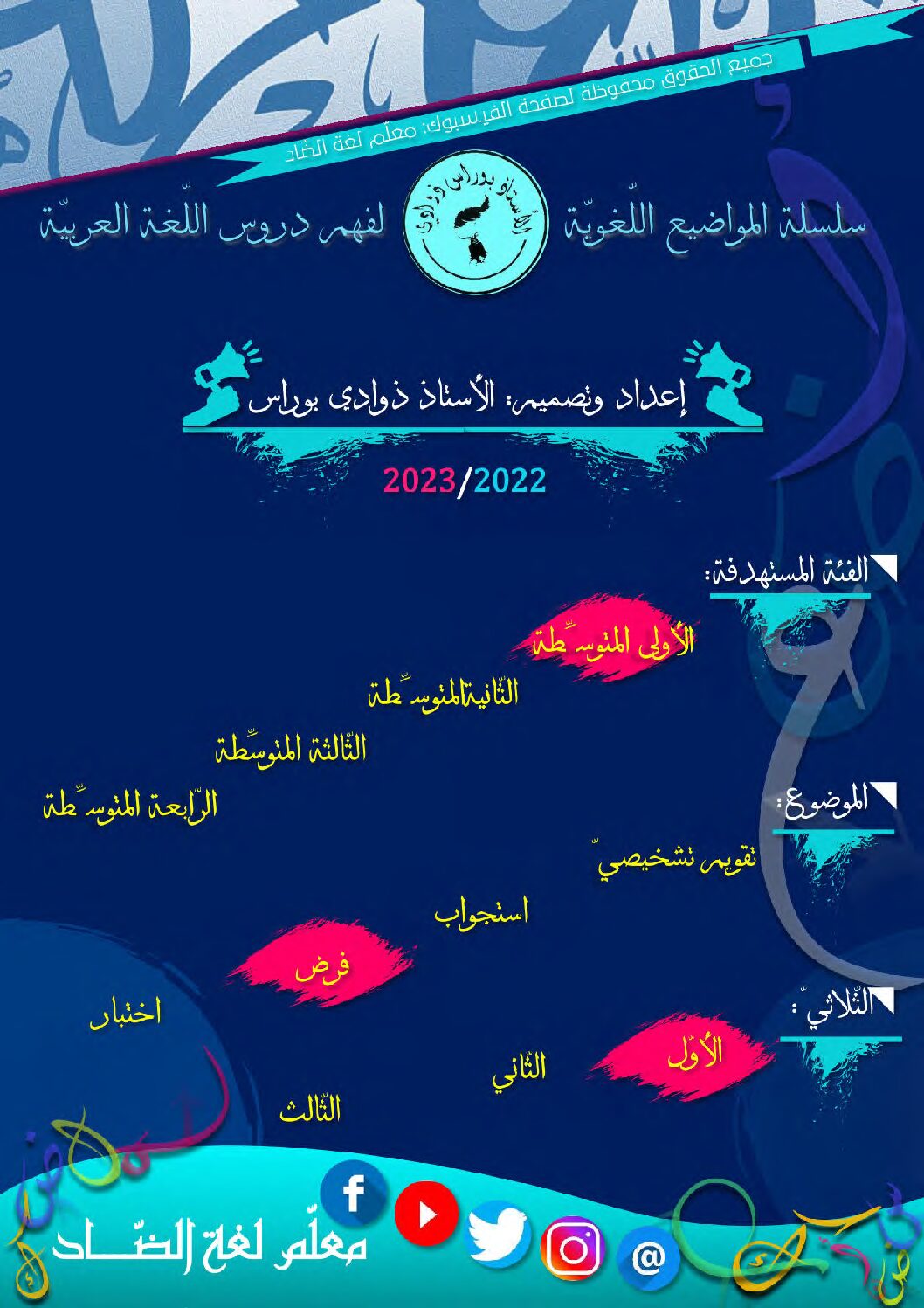 فرض في اللغة العربية الفصل الأول السنة الأولى متوسط رقم 48 مع التصحيح