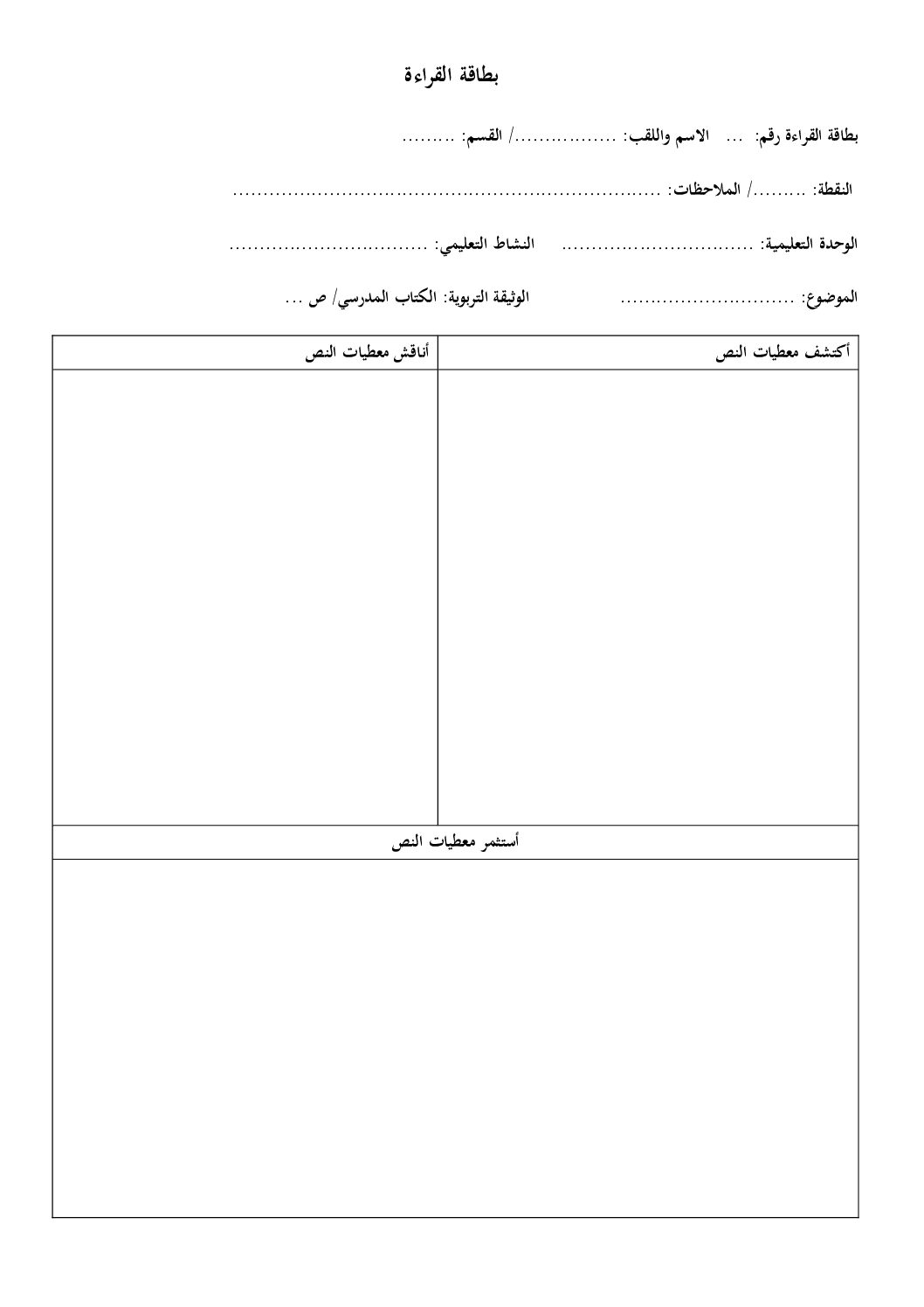 ااءة مع ذج إئها في مادة اللغة العربية 3 ثانوي