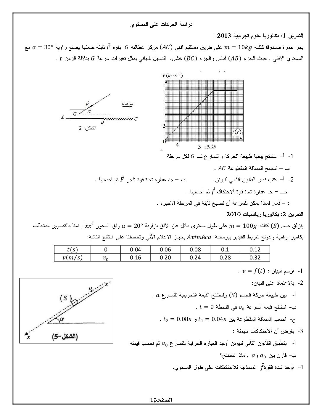 تمارين حول درس الحركات في المستوي إعداد الأستاذ نور الدين قيطة 3 ثانوي
