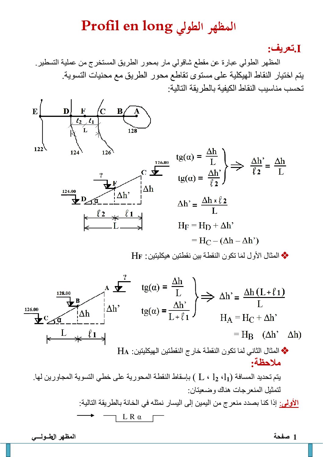 ملخص درس المظهر الطولي في الهندسة المدنية 3 ثانوي