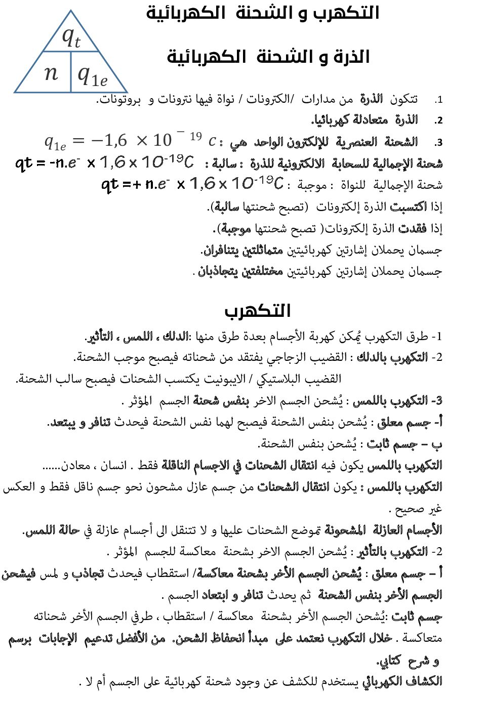 المختصر في الفيزياء للاستاذة خديجة عبد الوهاب 4 متوسط