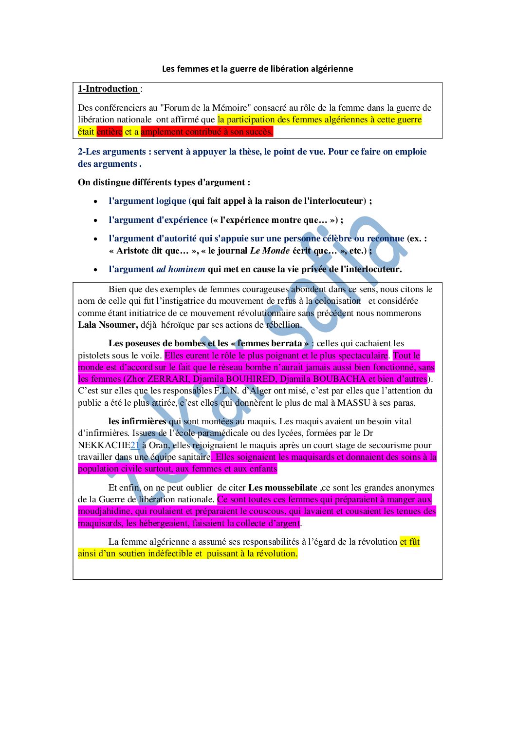 شرح درس في اللغة الفرنسية 4 متوسط Comment argumenter dans lexplicatif