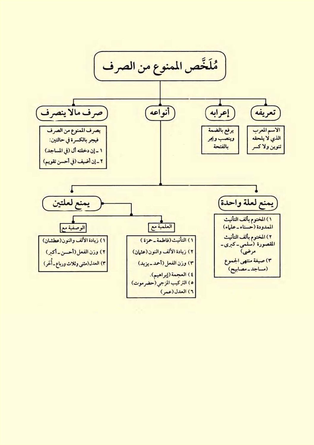 ملخصات و تطبيقات الممنوع من الصرف و التوكيد 4 متوسط